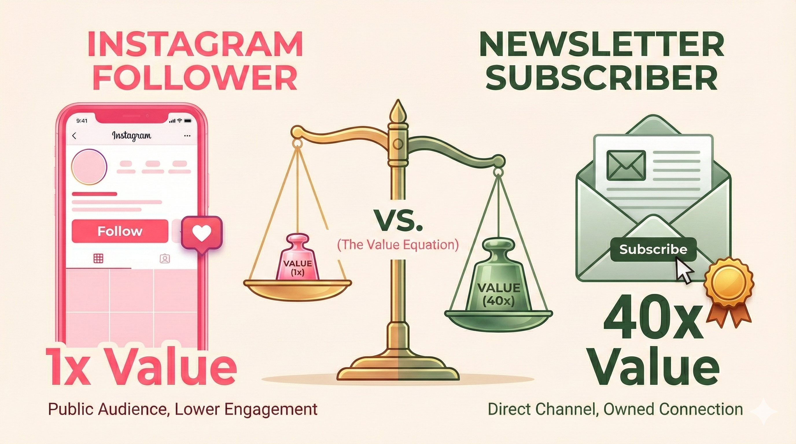 Instagramföljare vs nyhetsbrevsprenumeranter